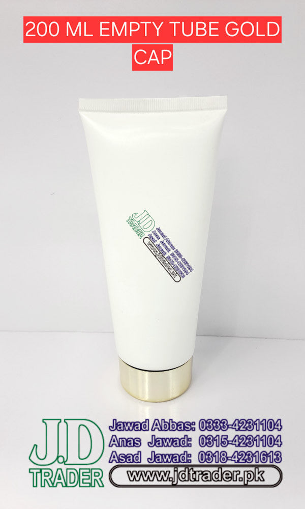 200 ML EMPTY TUBE GOLD CAP