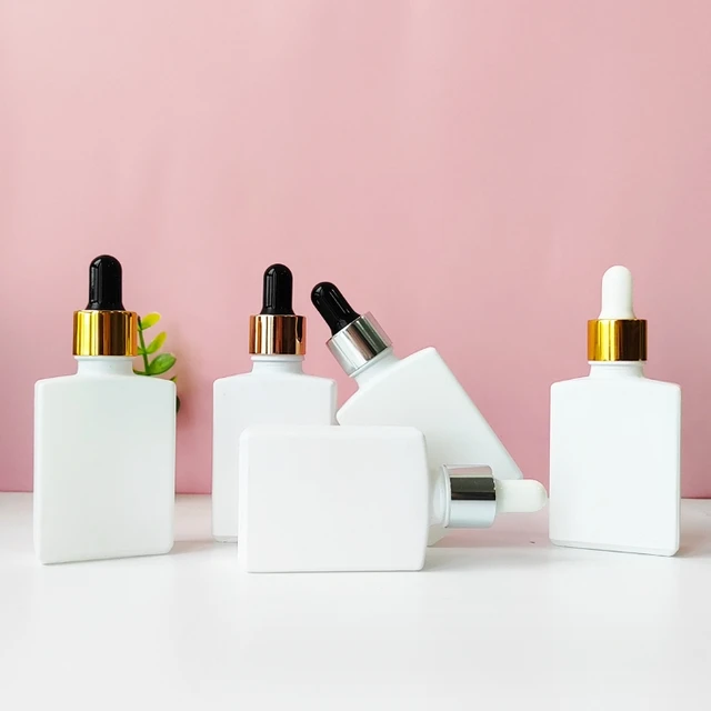 GLASS 30 ML SQR SERUM WHITE COLOUR