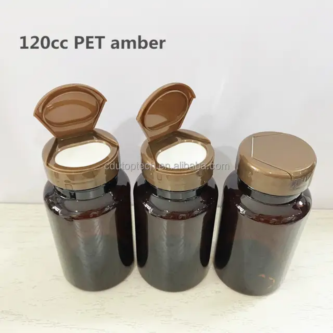 120 CC JAR AMBAR COLOUR  FILP CAP