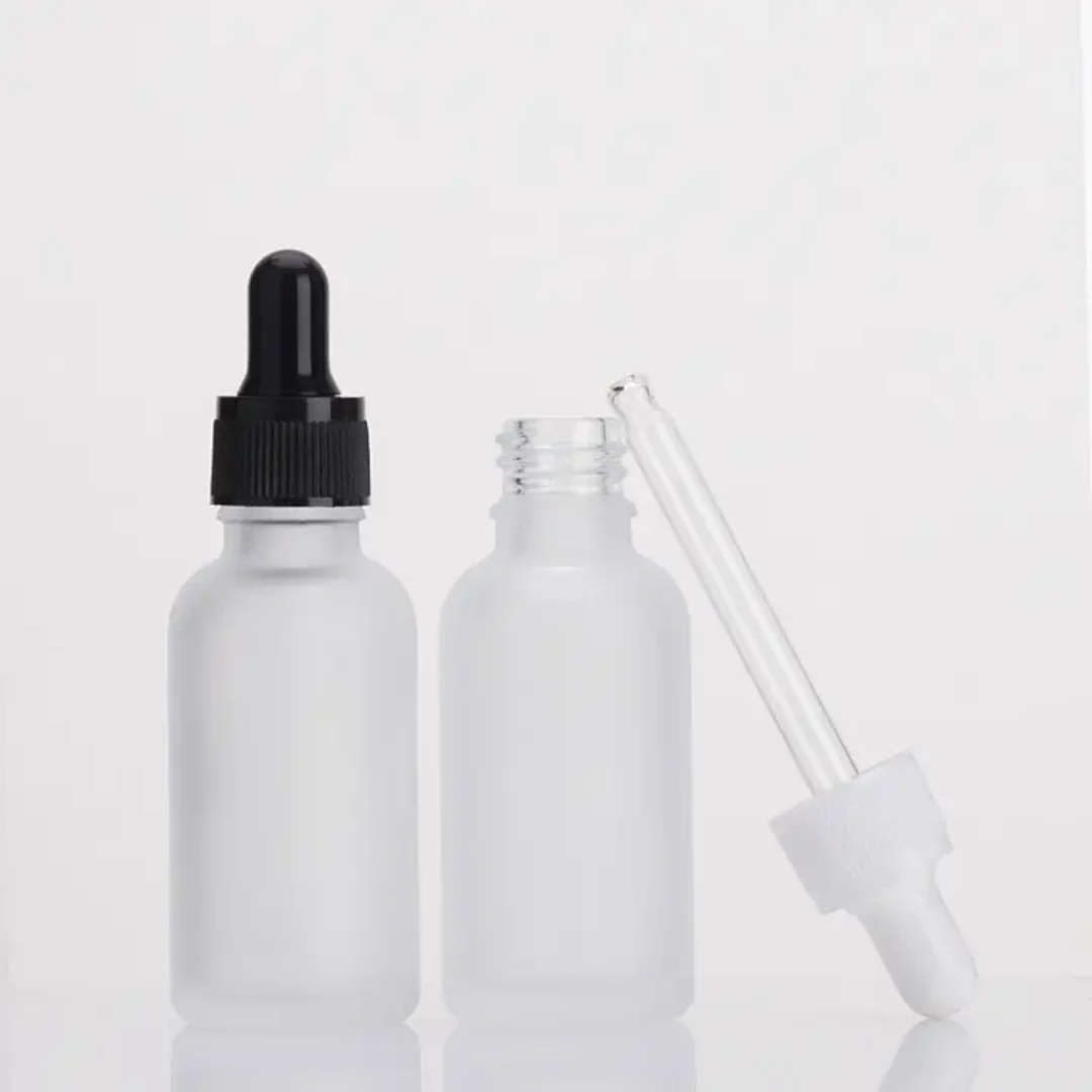 Frosted 30ML SERUM BLACK CAP BLACK HDP LINING