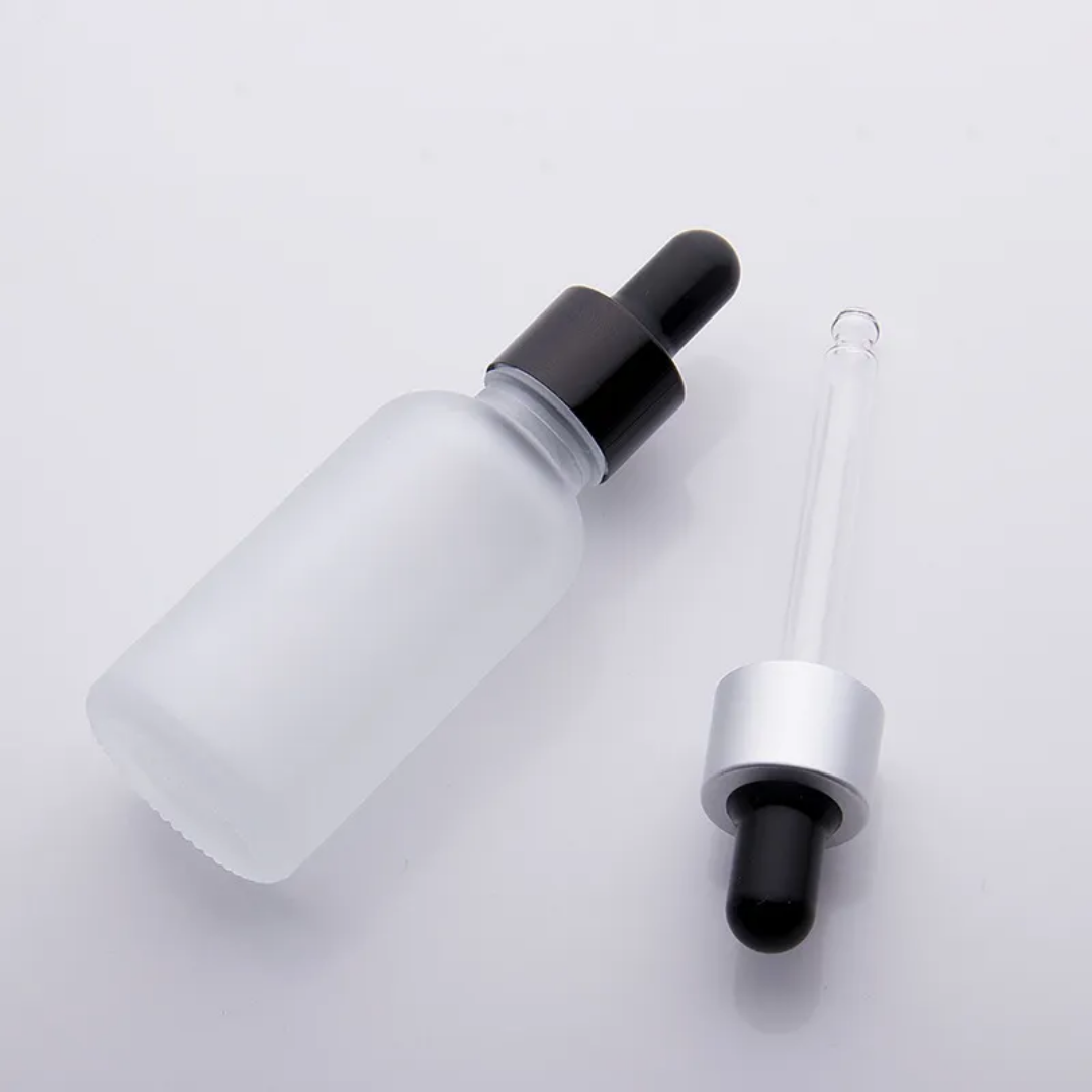 FROSTED 30 ML BLACK UV CAP BLACK RUBBER