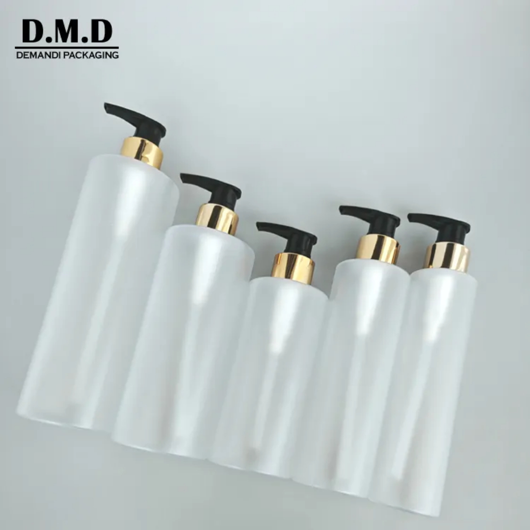 FROSTED BOTTLE LOTION PUMP GOLD 200 ML
