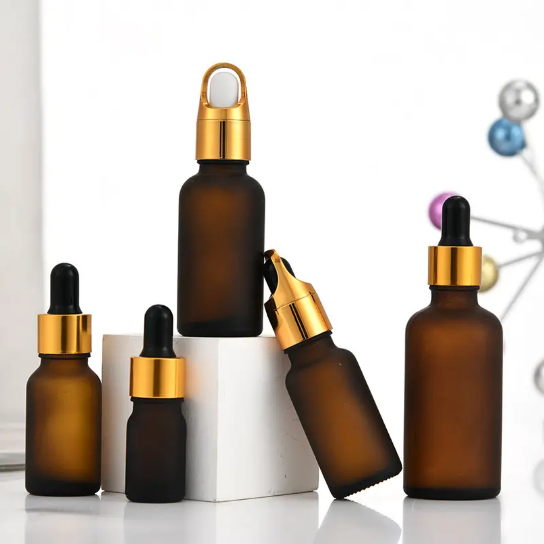 Frosted serum Bottle amber colour all size