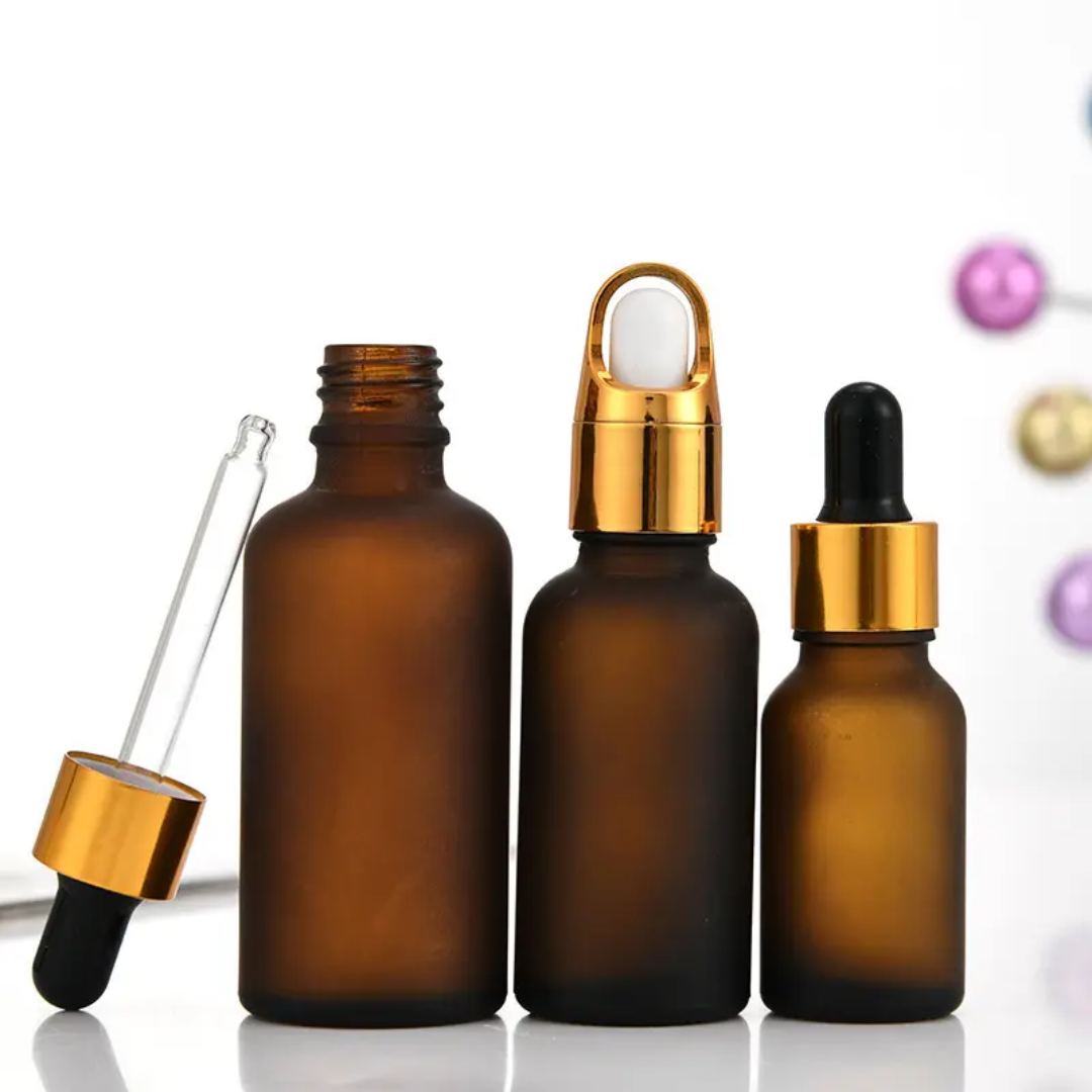 Frosted serum Bottle amber colour all size
