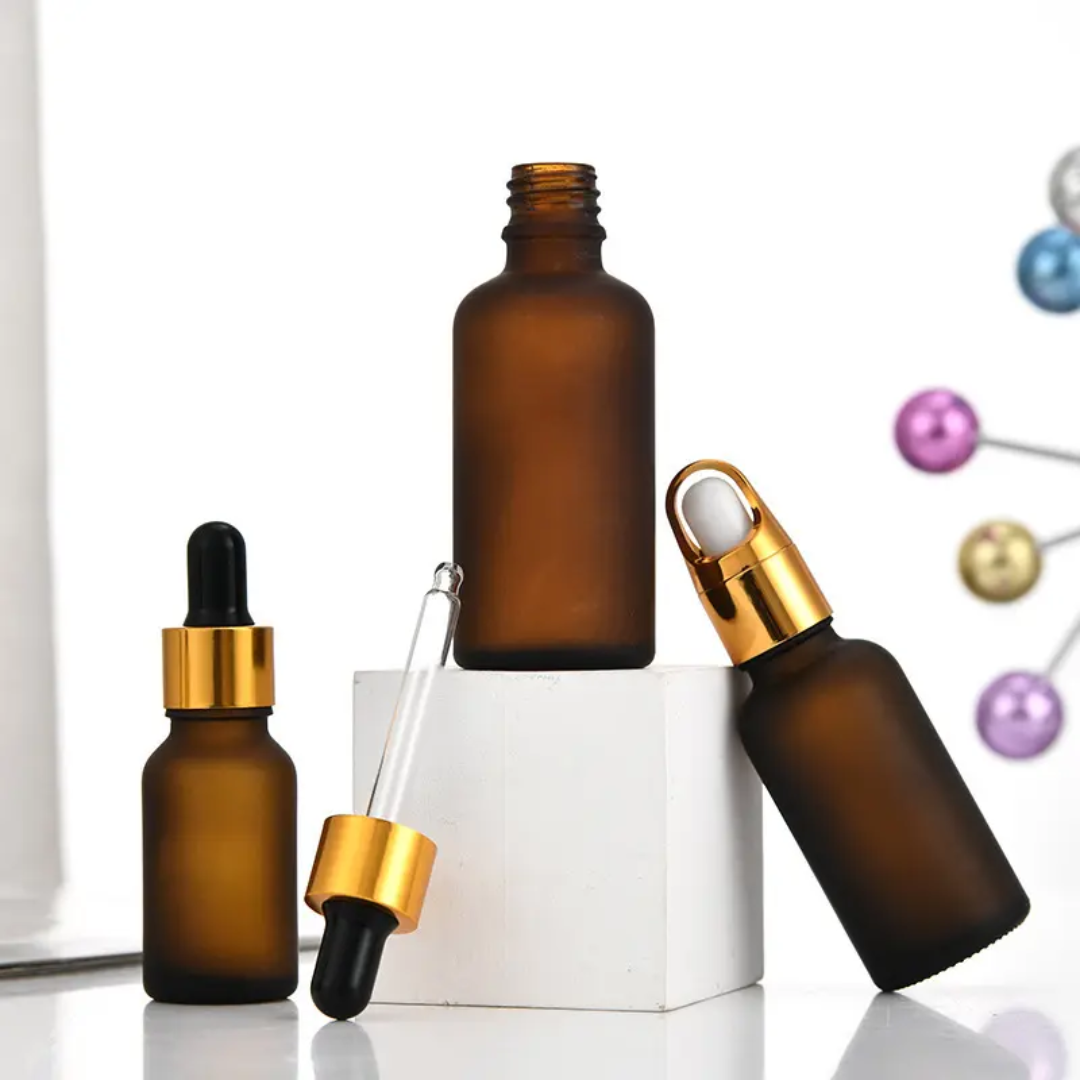 Frosted serum Bottle amber colour all size