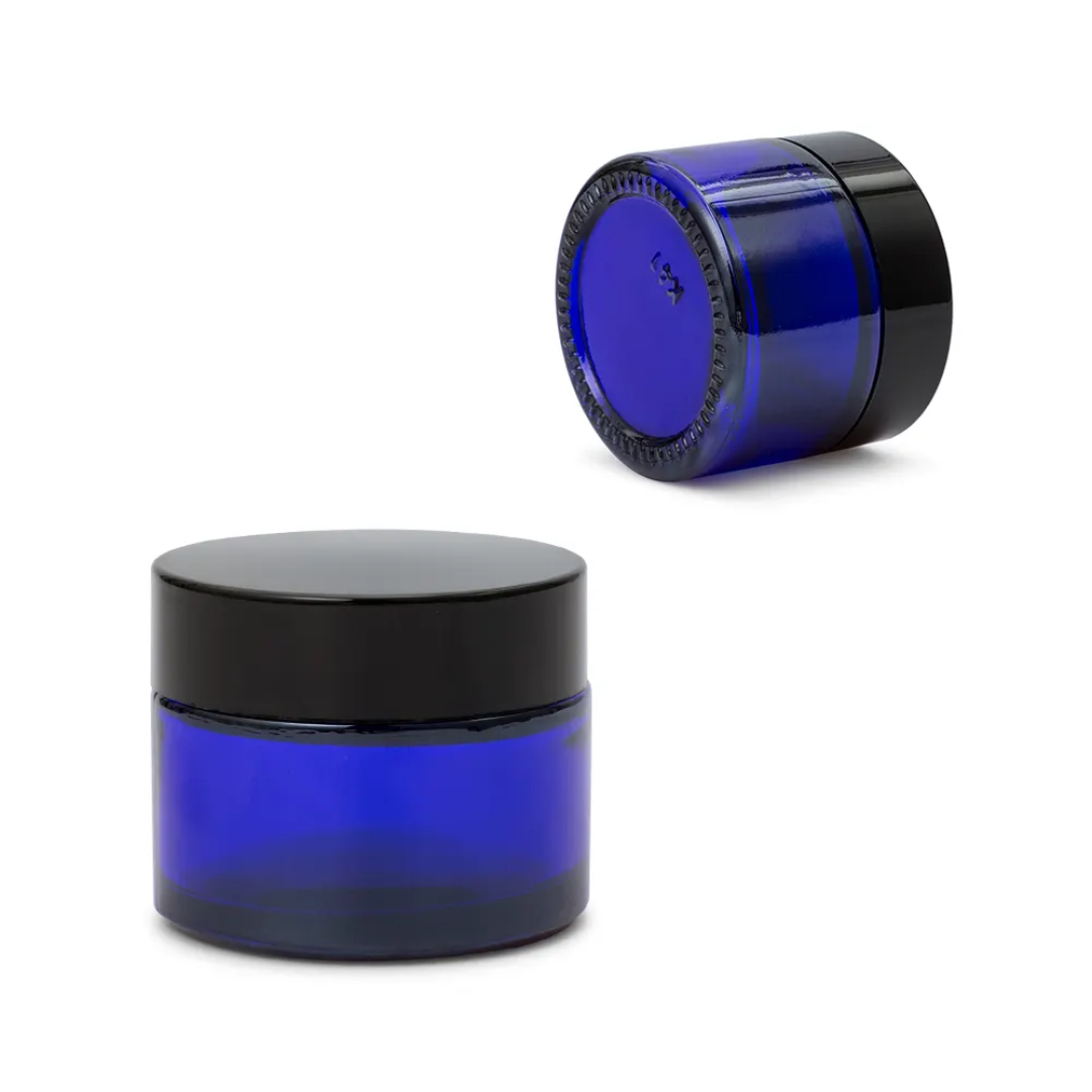 GLASS JAR BLUE 30 GM 50 GM