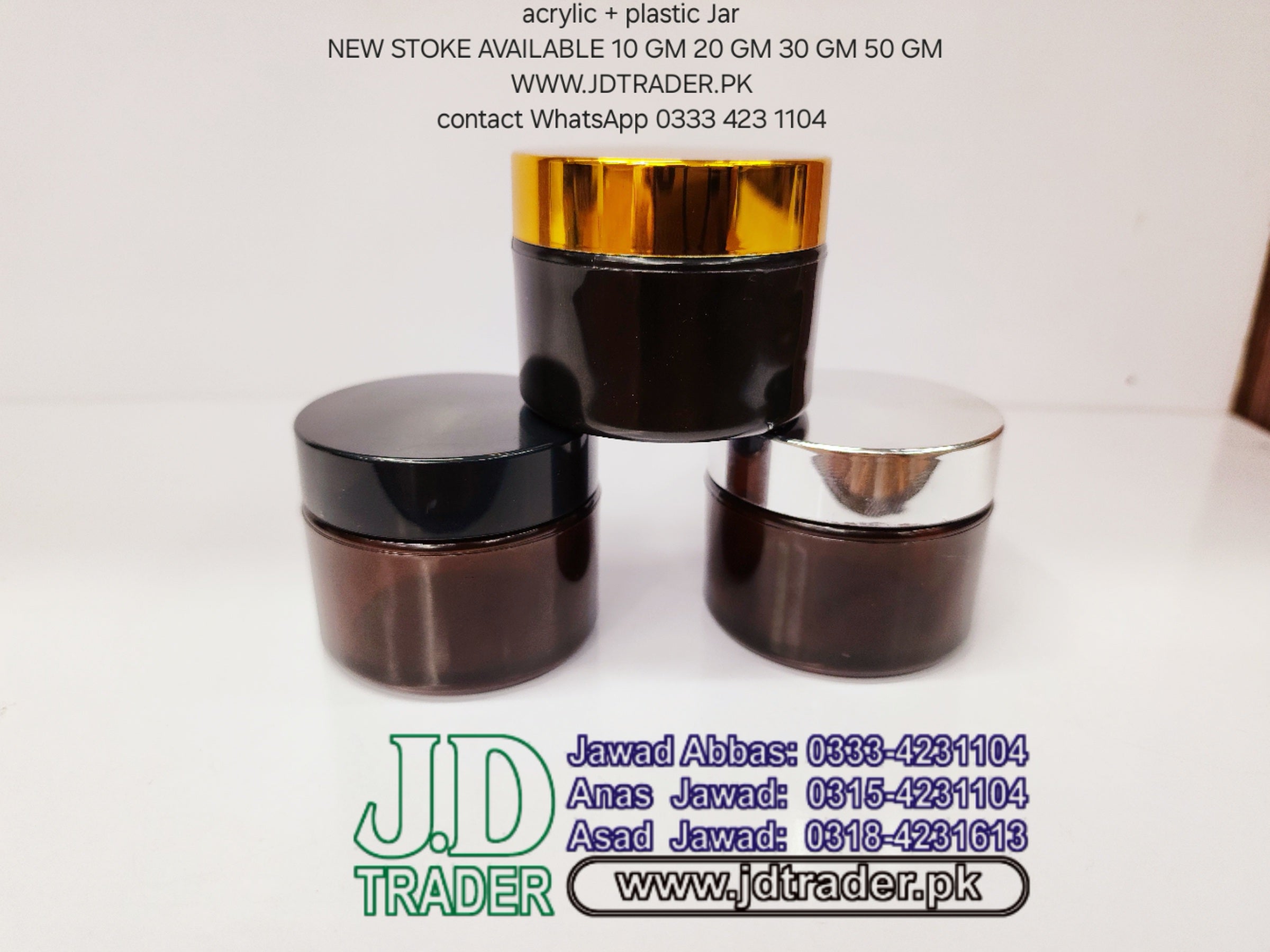 Acrylic + plastic  50 GM JAR AMBER COLOUR