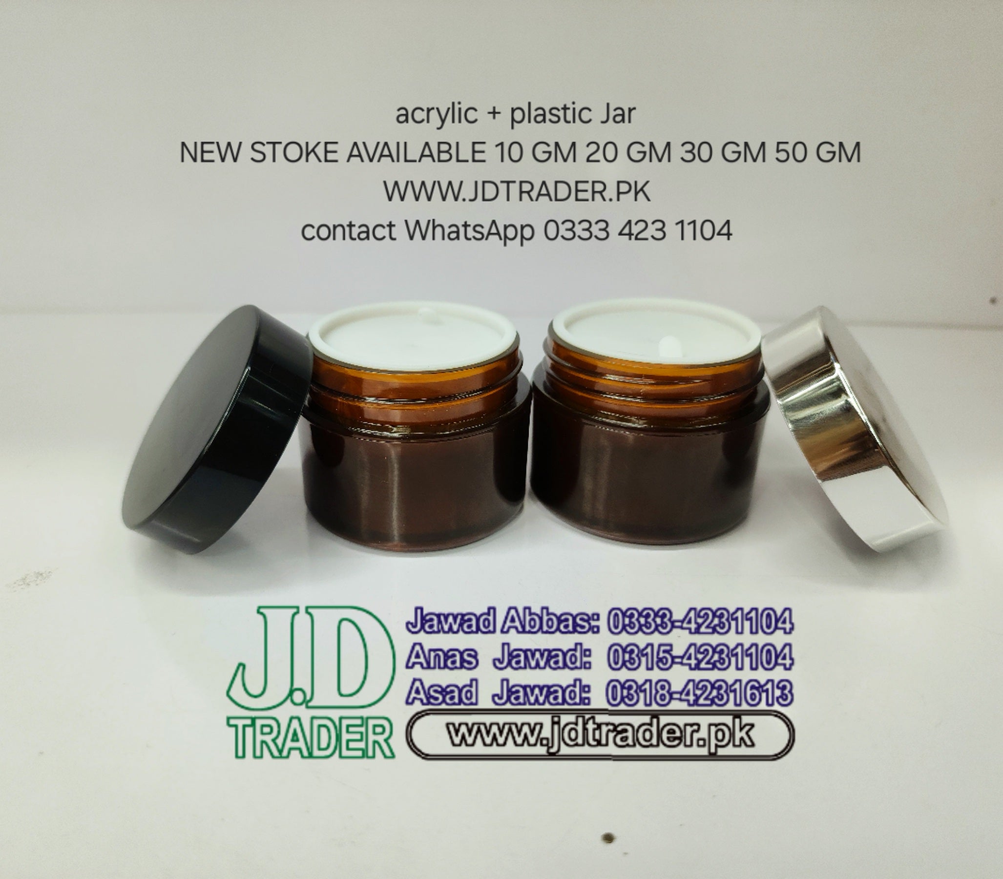 Acrylic + plastic  50 GM JAR AMBER COLOUR