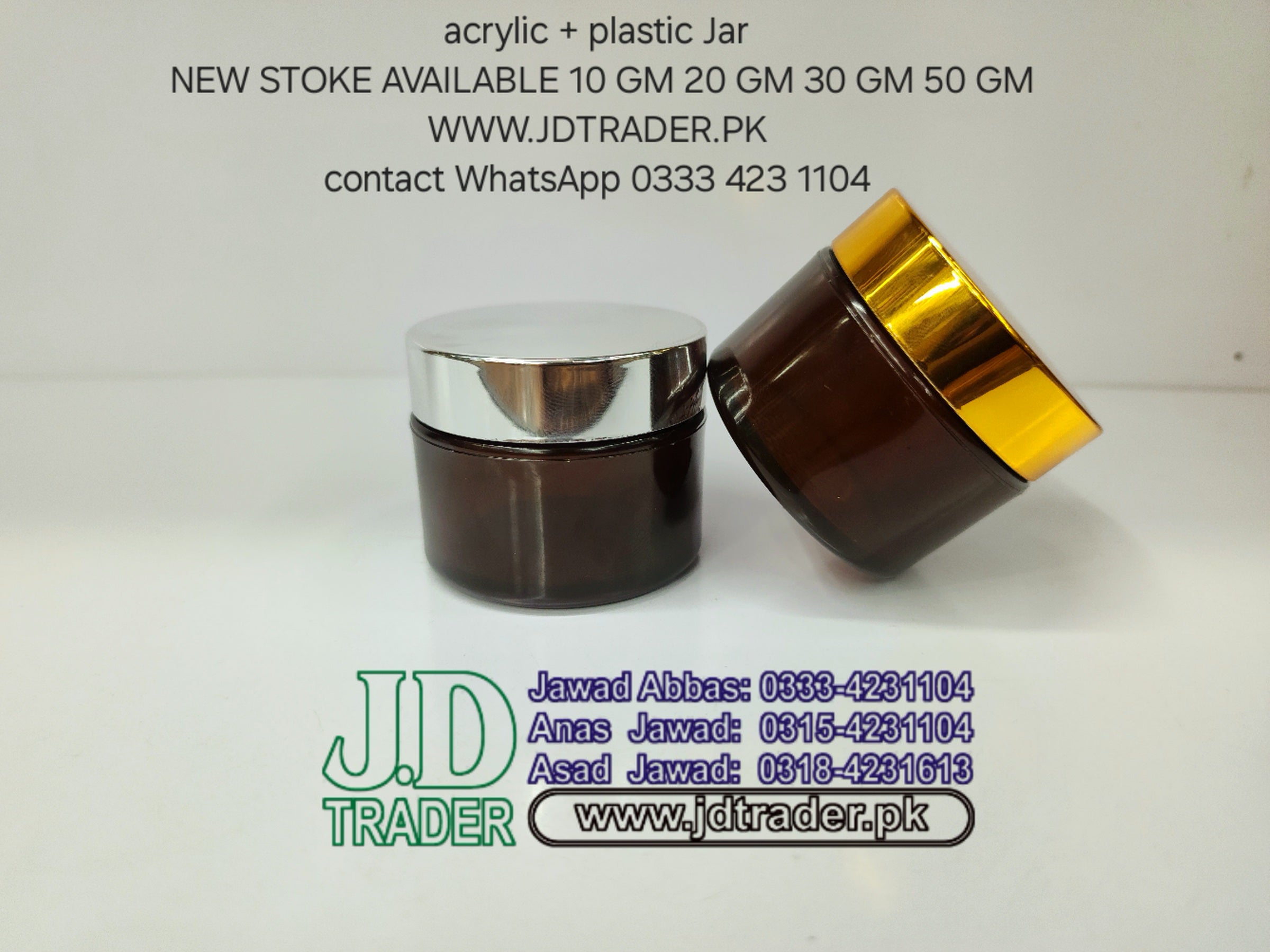 Acrylic + plastic  50 GM JAR AMBER COLOUR