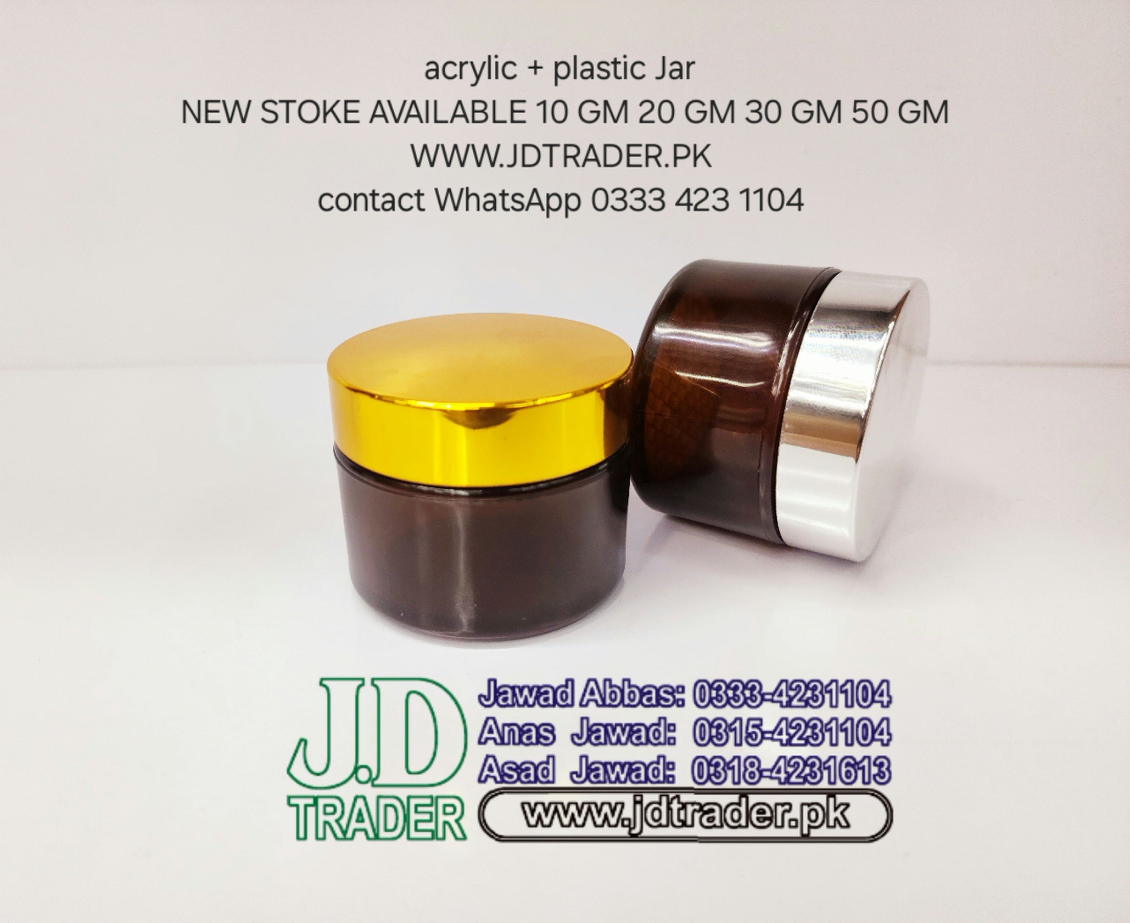 Acrylic + plastic  50 GM JAR AMBER COLOUR