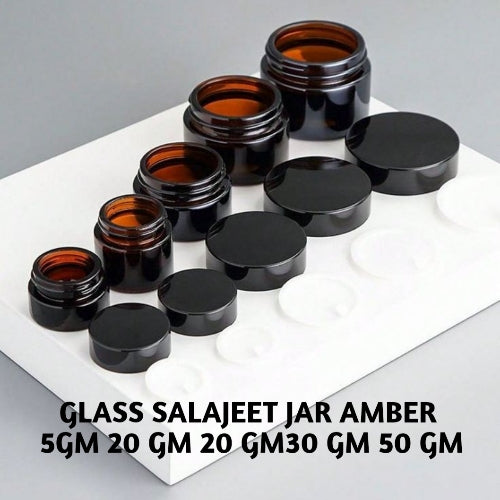 Glass jar salajeet AMBER ALL SIZES