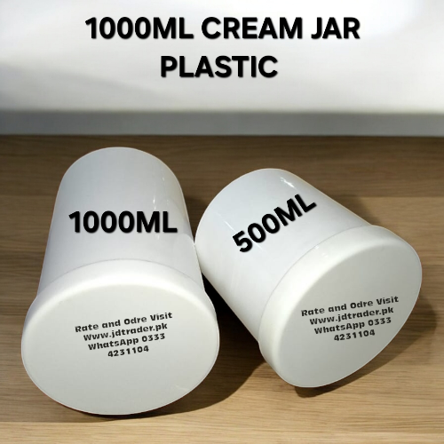 1000ML CREAM JAR PLASTIC