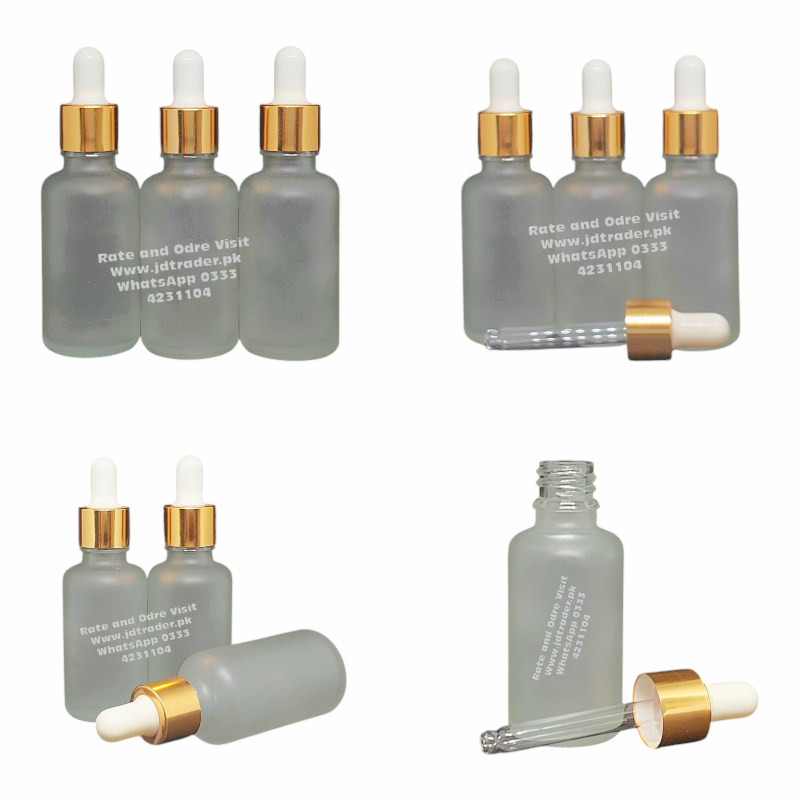 30ML FROSTED GLASS SERUM BOTTLE GOLDEN CAP