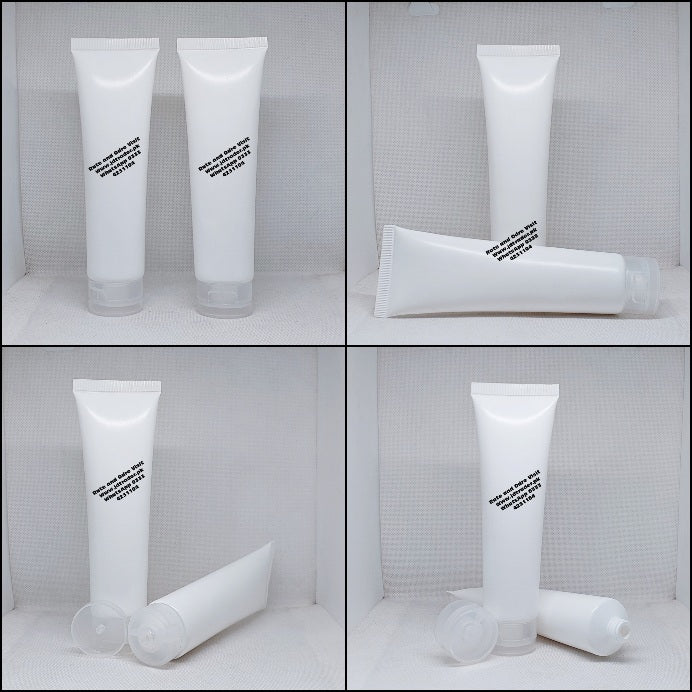 100ML WHITE TUBE WITH NATURAL FLIP CAP