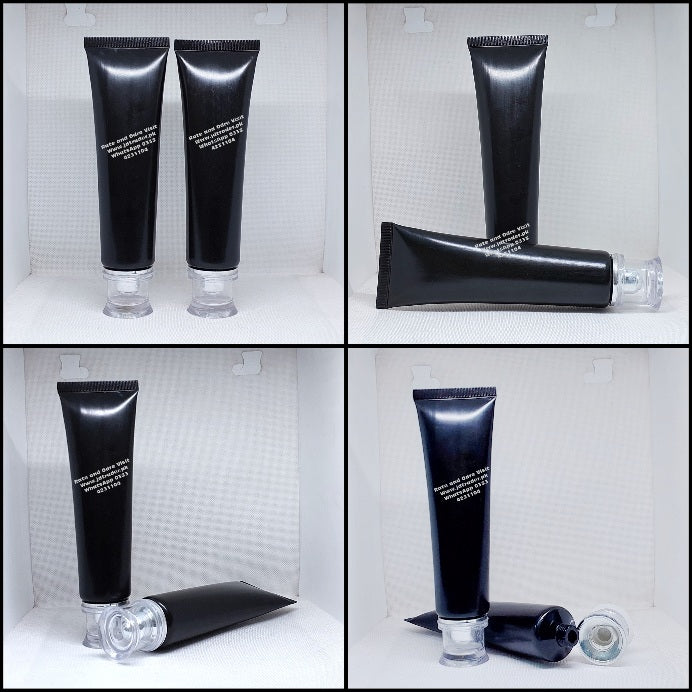 100ML BLACK TUBE WITH SILVER FANCY CAP