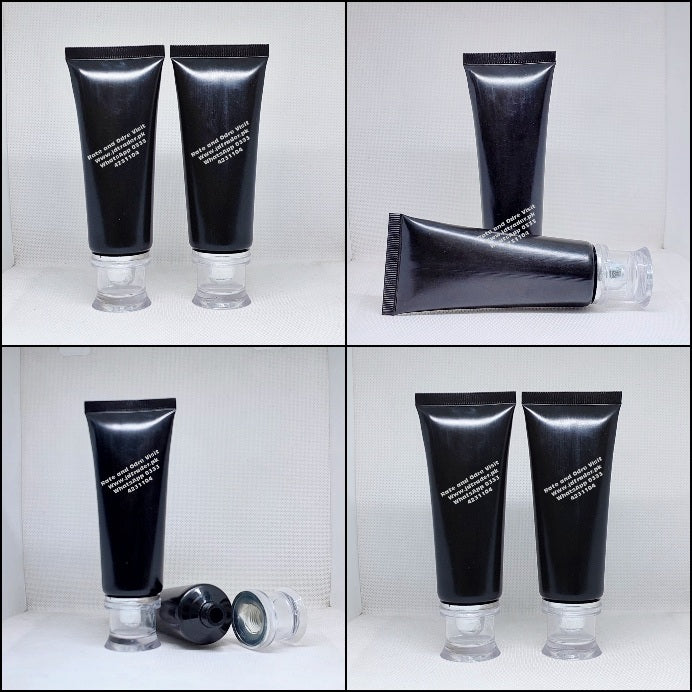 60ML BLACK TUBE WITH SILVER FANCY CAP