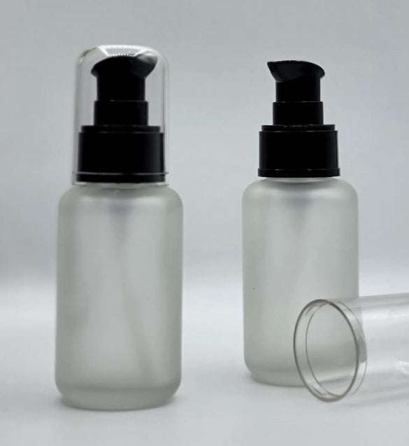 50 ml glass serum Bottle with pump (FROSTED)