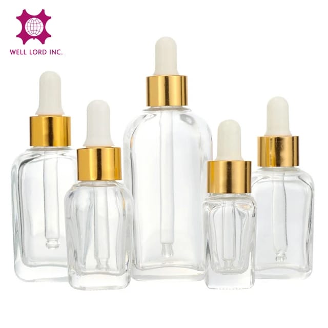 GLASS SERUM BOTTLE 30 ML SQR FN NATURAL