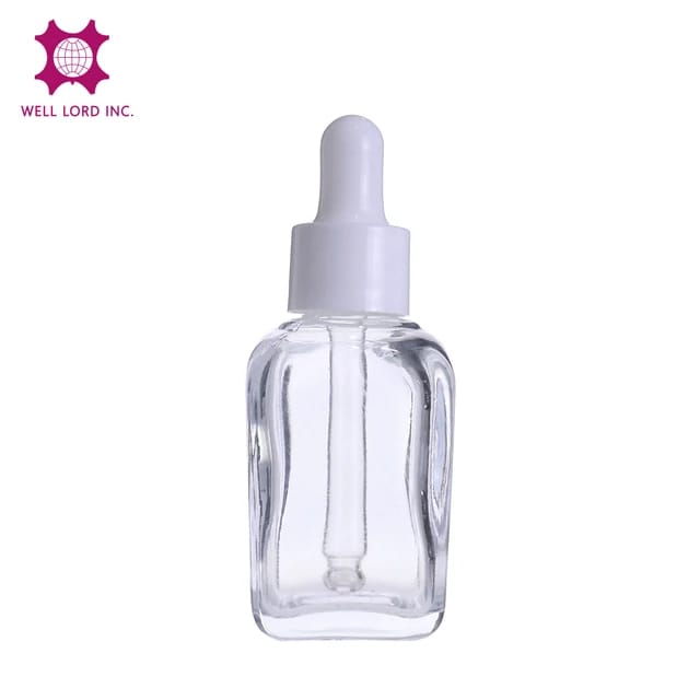 GLASS SERUM BOTTLE 30 ML SQR FN NATURAL