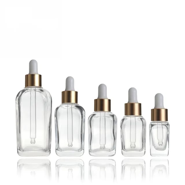 GLASS SERUM BOTTLE 30 ML SQR FN NATURAL