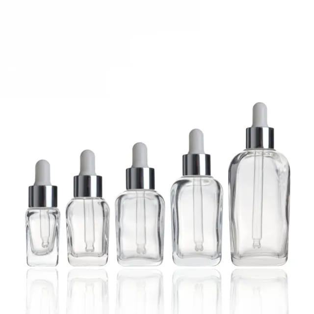 GLASS SERUM BOTTLE 30 ML SQR FN NATURAL