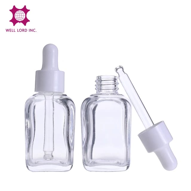 GLASS SERUM BOTTLE 30 ML SQR FN NATURAL