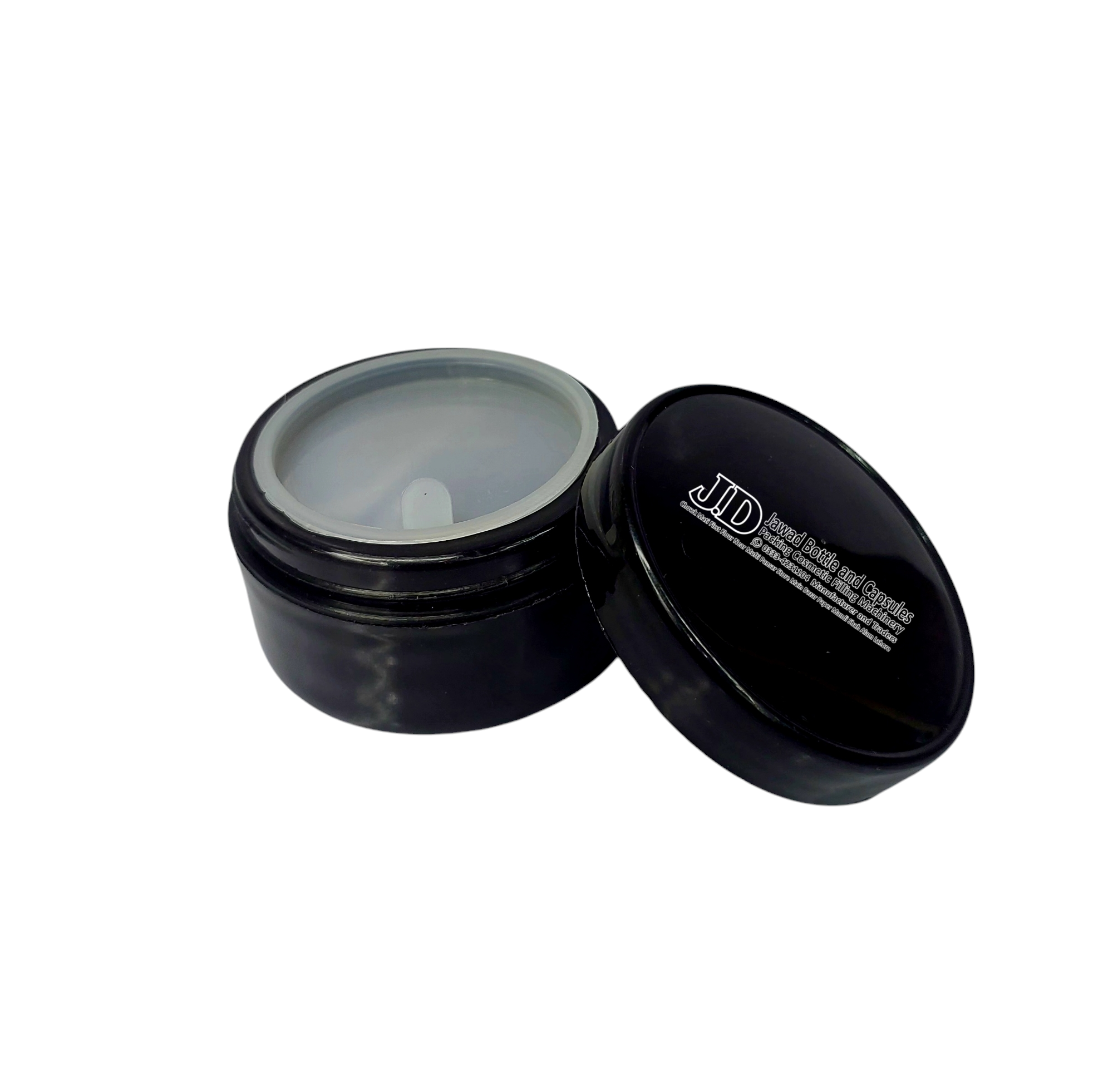 25 GM JAR PLASTIC BLACK