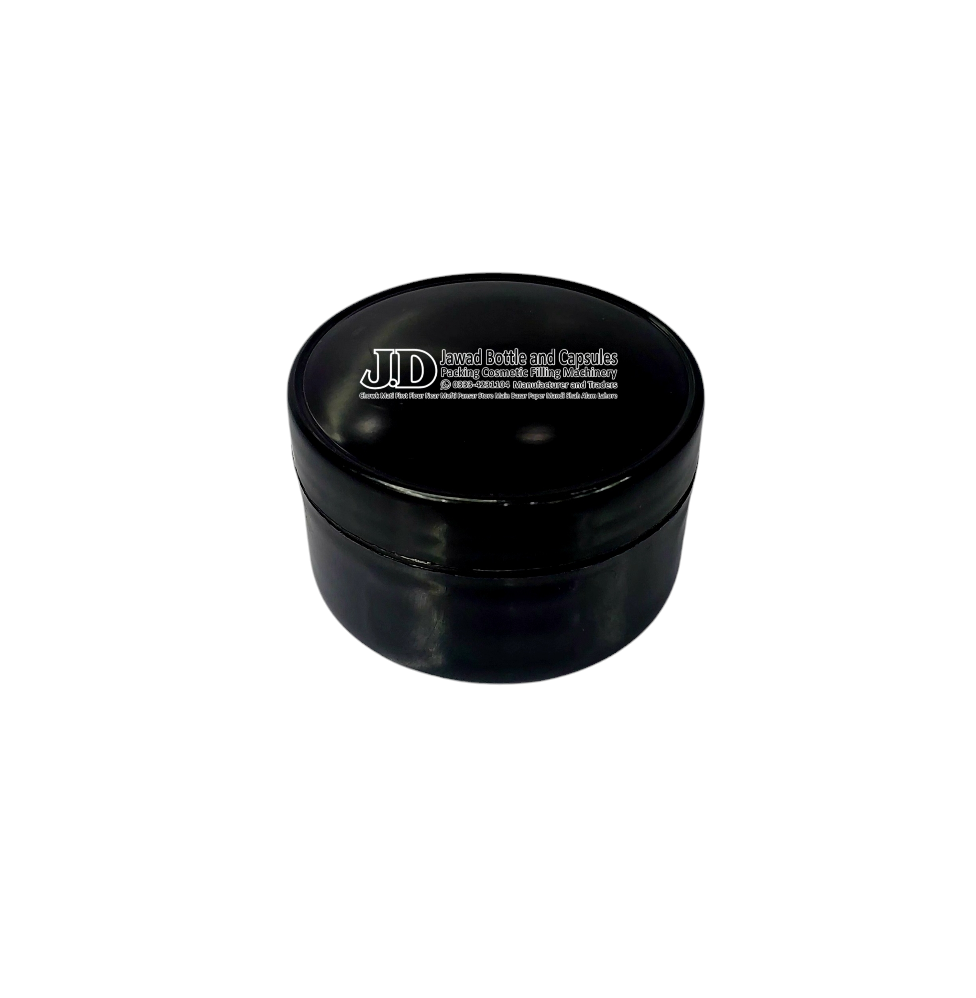 25 GM JAR PLASTIC BLACK
