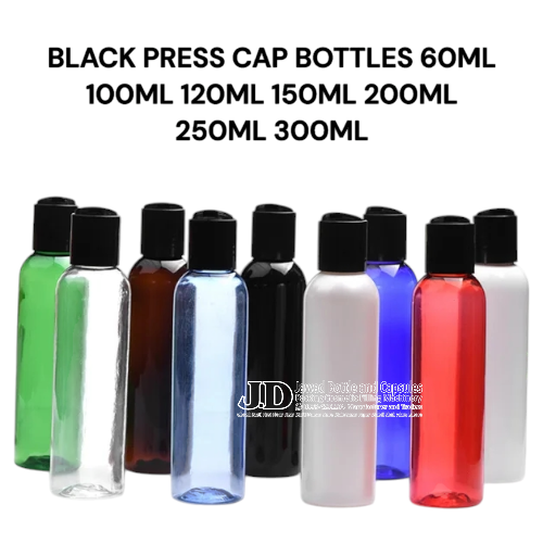 PRESS CAP BOTTLES  60ML 100ML 120ML 150ML 200ML 250ML 300ML