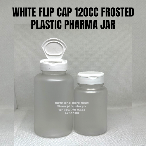WHITE FLIP CAP 120cc 200cc FROSTED JAR PET PLASTIC CHINA
