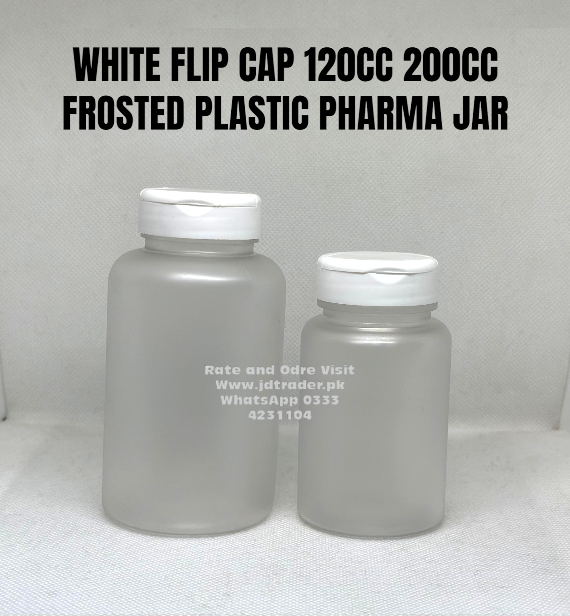 WHITE FLIP CAP 120cc 200cc FROSTED JAR PET PLASTIC CHINA