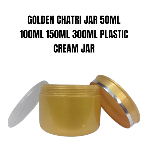GOLDEN CHATRI JAR 50ML 100ML 150ML 300ML PLASTIC JAR