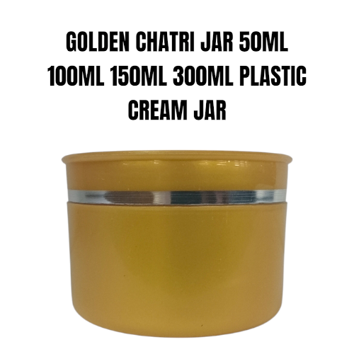 GOLDEN CHATRI JAR 50ML 100ML 150ML 300ML PLASTIC JAR