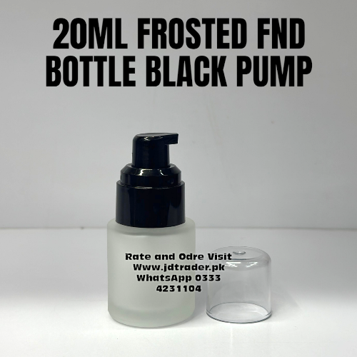 20ML FROSTED FND GLASS BOTTLE BLACK PUMP
