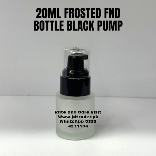 20ML FROSTED FND GLASS BOTTLE BLACK PUMP