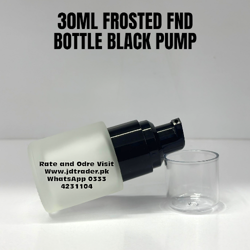 30ML FROSTED GLASS FND BOTTLE BLACK PUMP