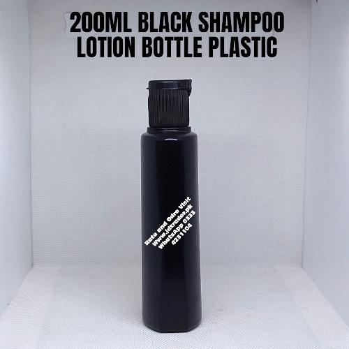 200ML BLACK SHAMPOO OIL LOTION BOTTLE PLASTIC