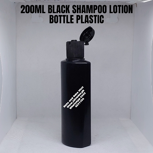200ML BLACK SHAMPOO OIL LOTION BOTTLE PLASTIC