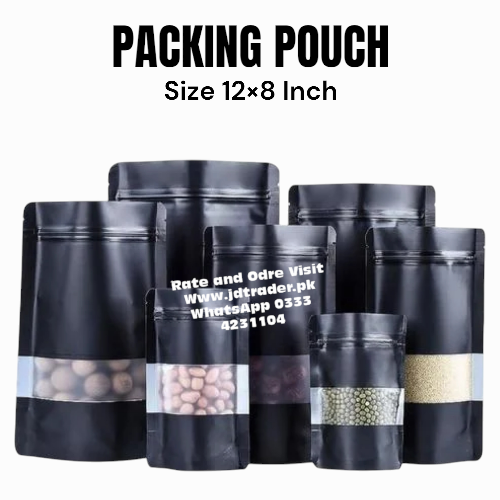 PACKING POUCH BLACK Size 12×8 Inch