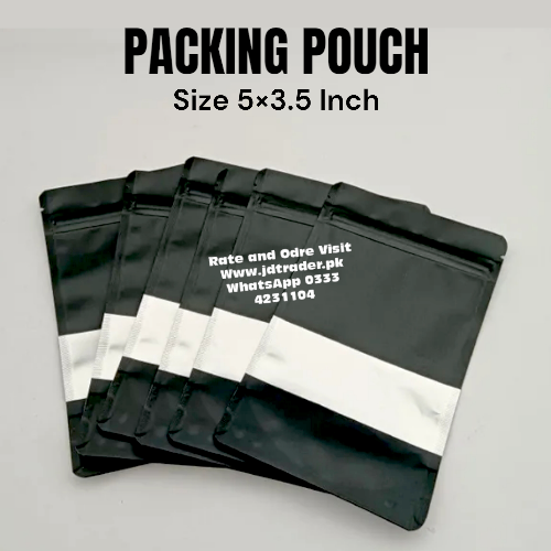PACKING POUCH BLACK Size 5×3.5 Inch
