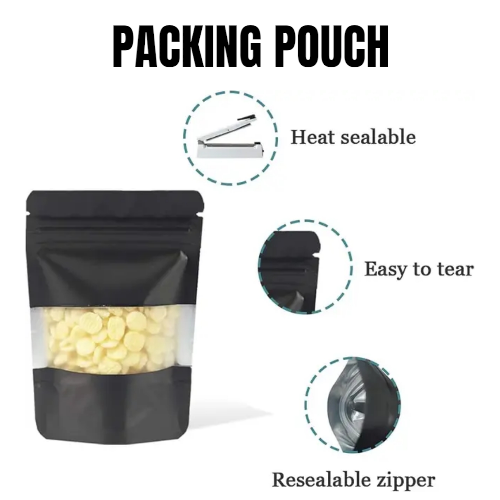 PACKING POUCH BLACK Size 8×5.5 Inch