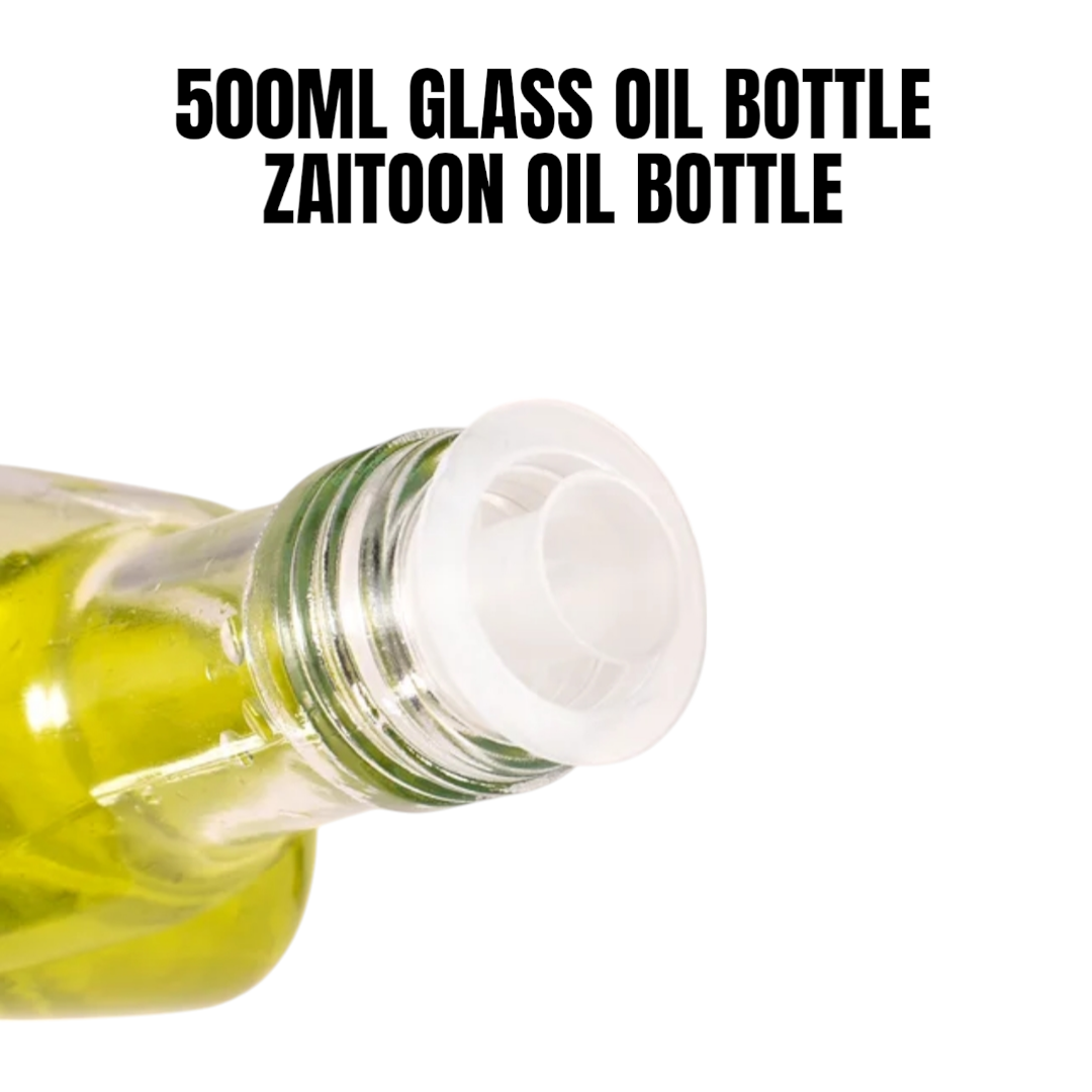 500ML OIL BOTTLE GLASS ZAITOON OIL BOTTLE