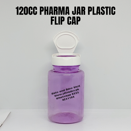 FLIP CAP 120CC PURPLE PHARMA JAR PLASTIC