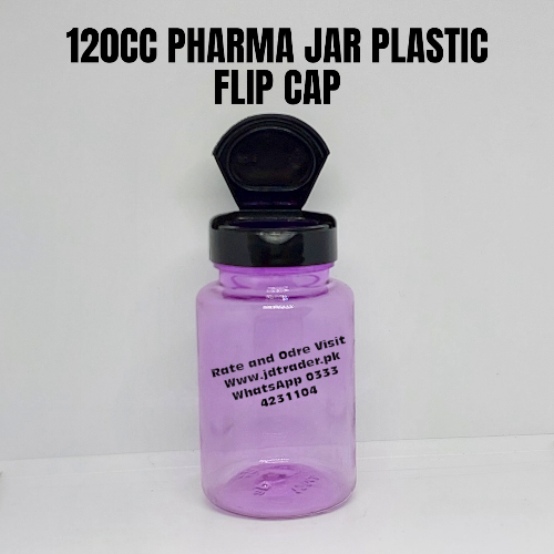 FLIP CAP 120CC PURPLE PHARMA JAR PLASTIC