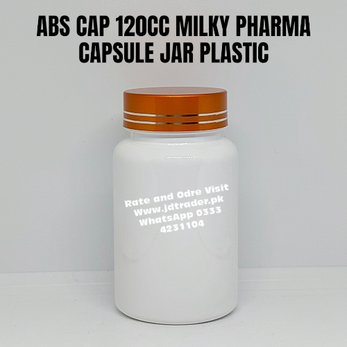 ABS CAP MILKY 120CC PHARMA JAR PLASTIC