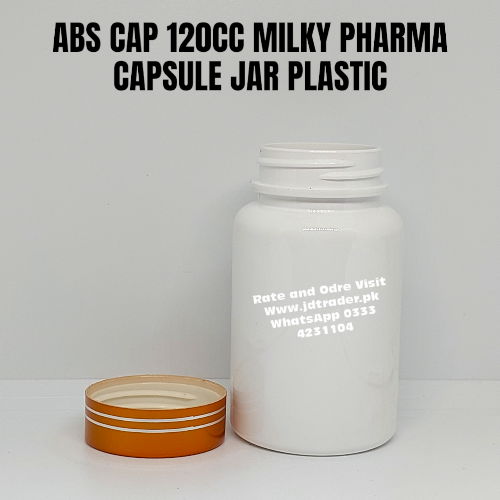 ABS CAP MILKY 120CC PHARMA JAR PLASTIC