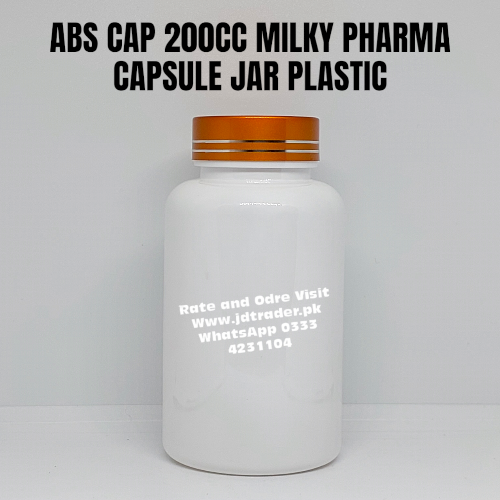 ABS CAP MILKY 200CC PHARMA JAR PLASTIC