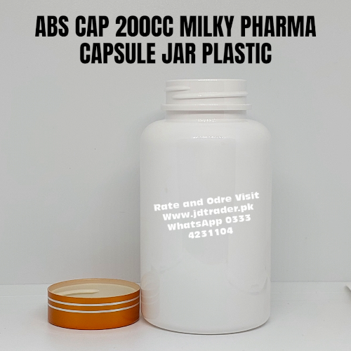 ABS CAP MILKY 200CC PHARMA JAR PLASTIC