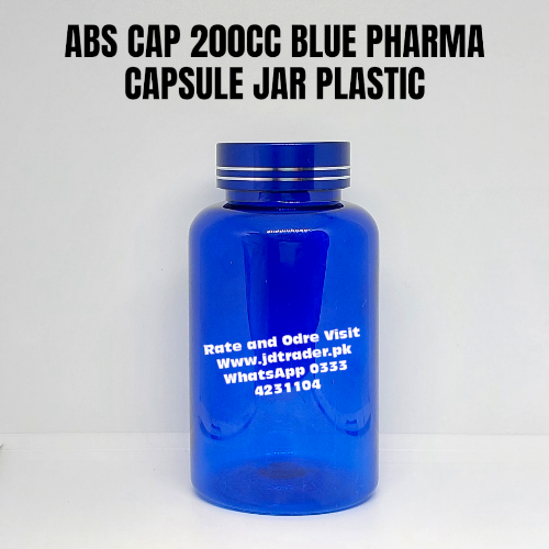 ABS CAP BLUE 200CC PHARMA JAR PLASTIC