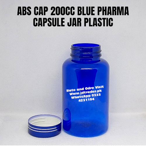 ABS CAP BLUE 200CC PHARMA JAR PLASTIC